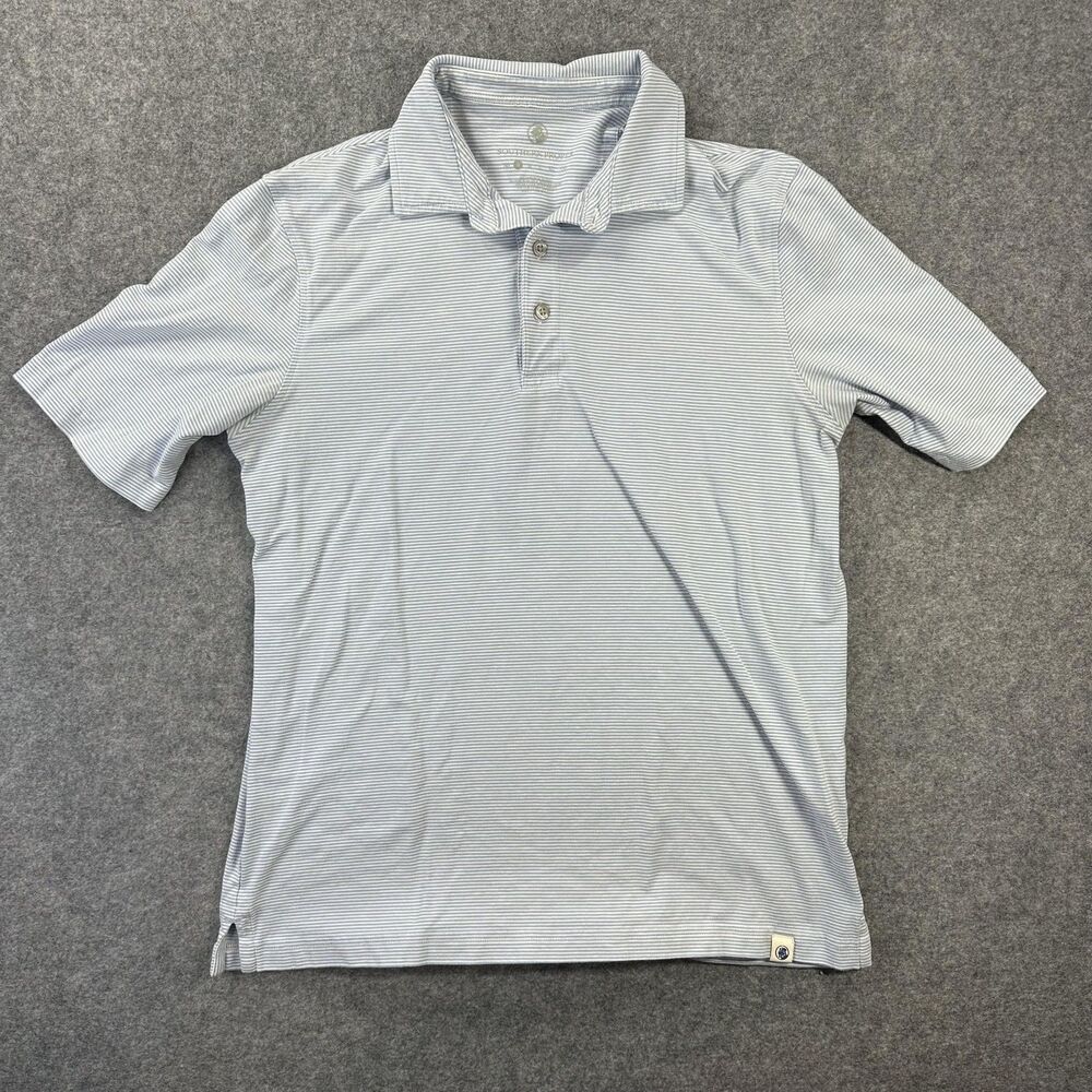 Southern Proper Polo Shirt Mens Small Blue Stripe Stretch Performance Casual